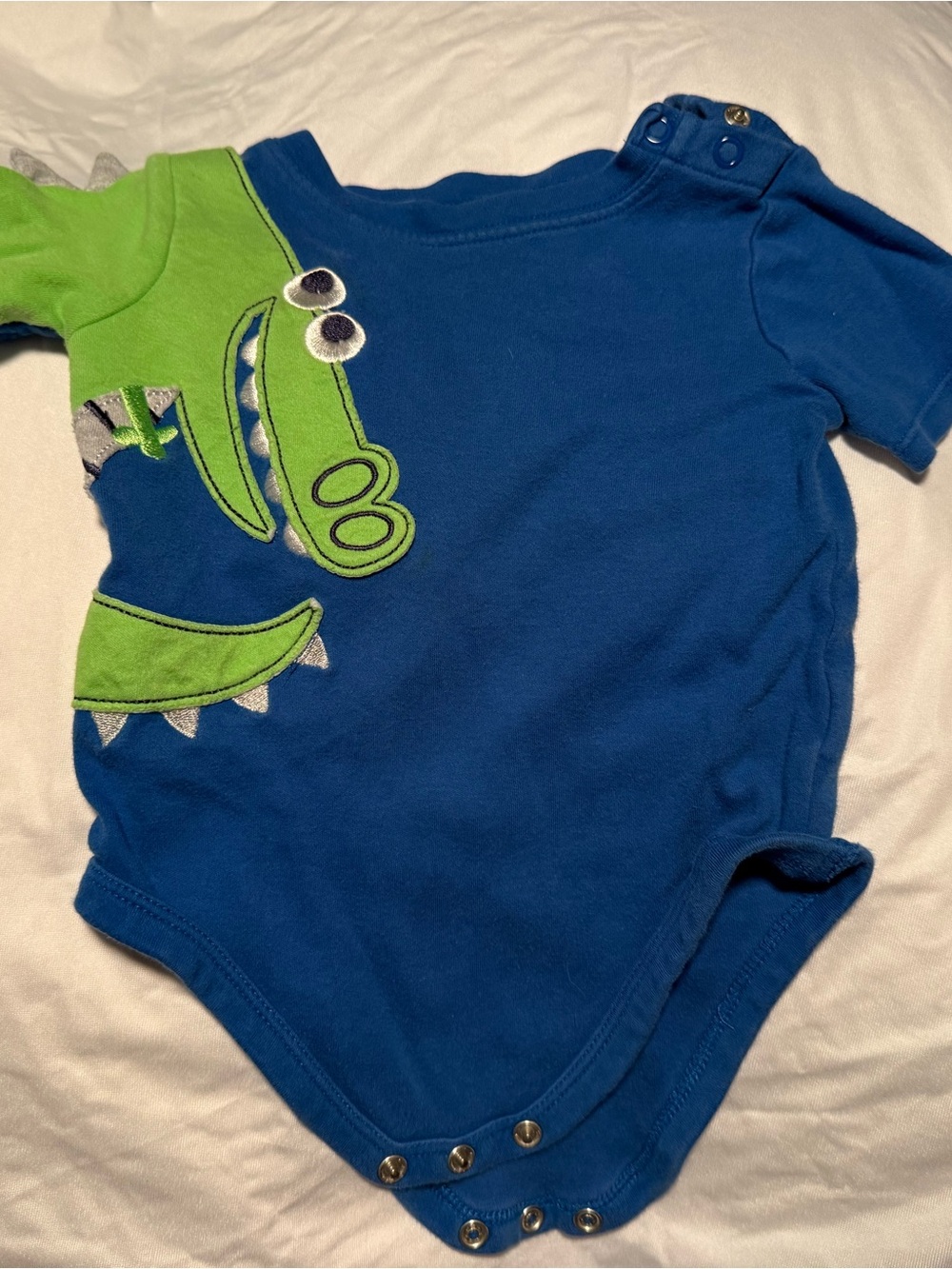 Garanimals Royal Blue Boys Bodysuit with Lime Green Crocodile